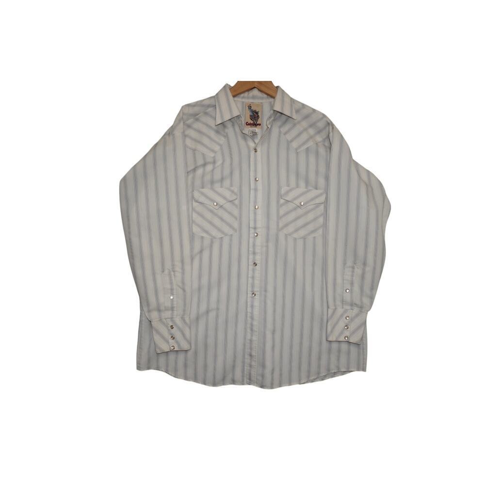 2. Vintage Cowboy Western Shirt – Cavalier by Ely – Size L – Pearl Snap
